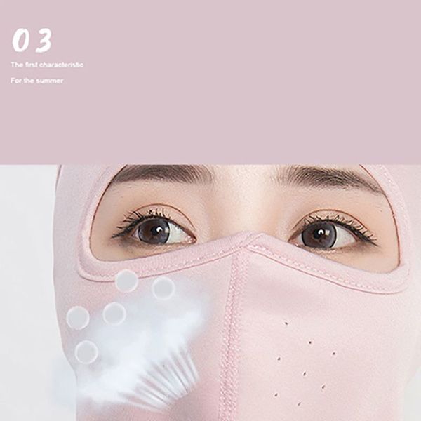 

full face mask uv protection sun shade breathable masks ice silk protector cycling hiking climbing sports accessories, Black