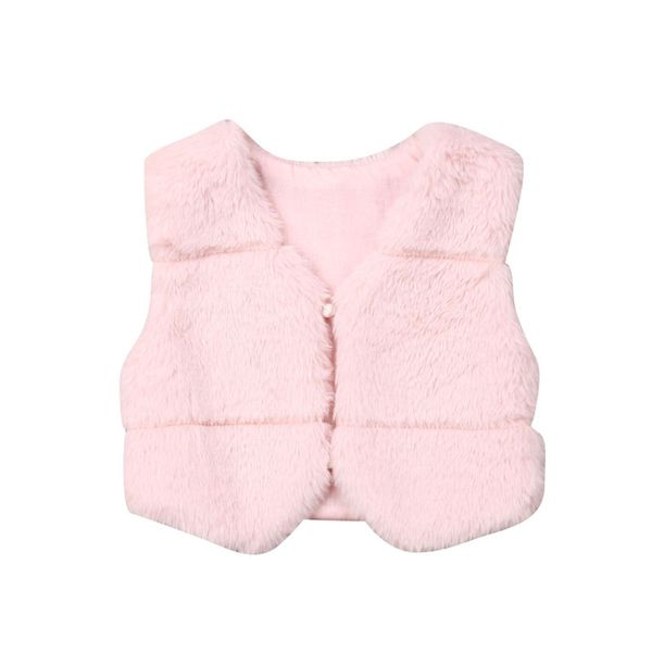 

focusnorm fashion 0-3 years toddler baby kids girls winter warm faux fur vest waistcoat pink outwear jackets, Blue;gray
