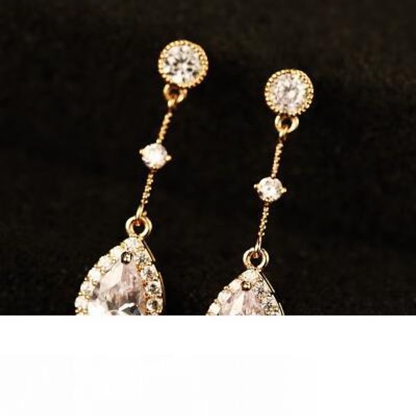 

женские ювелирные изделия модные серьги роскошные капли воды мотаться серьги старинные позолоченные серьги свадебные аксессуары для вечерино, Golden;silver