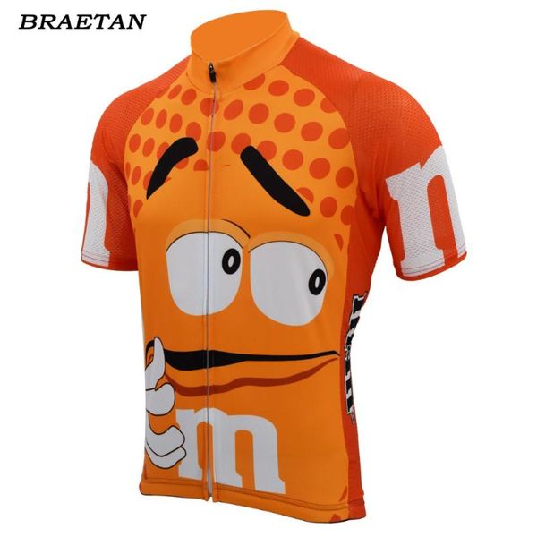 

orange men cycling jersey short sleeve bike clothing team style funny cycling wear jersey bicycle clothes braetan, Black