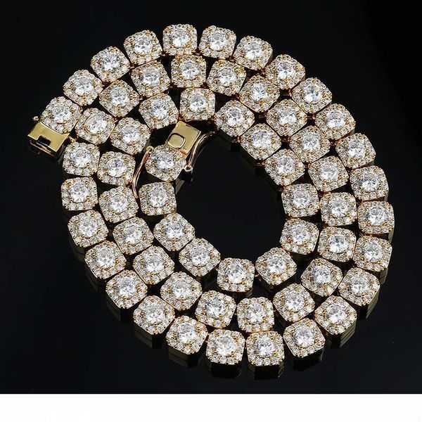 

мужские 10мм top quality hip hop 18k gold iced out круглый cz циркон теннис цепи ожерелье роскошные дизайнерские рэппер цепи ювелирные подар, Silver