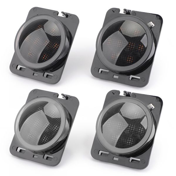 

areyourshop car 2x front fender parking side marker led turn light for wrangler jk 2007-2015 abs plastic car auto light