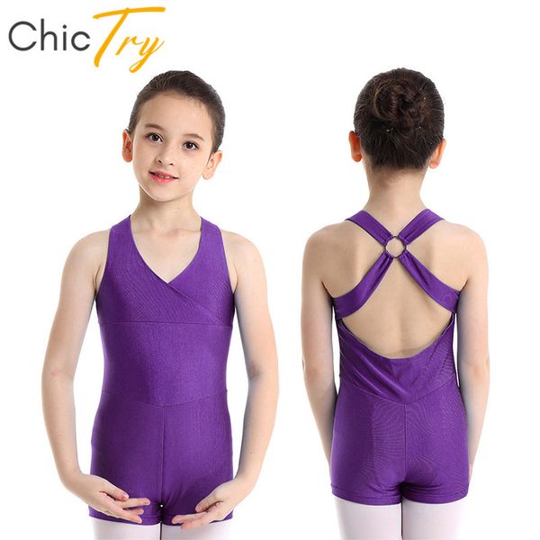 

chictry kids teens sleeveless cutout ballet leotard girls gymnastics leotard professional sports bodysuit solid color dance wear, Black;red