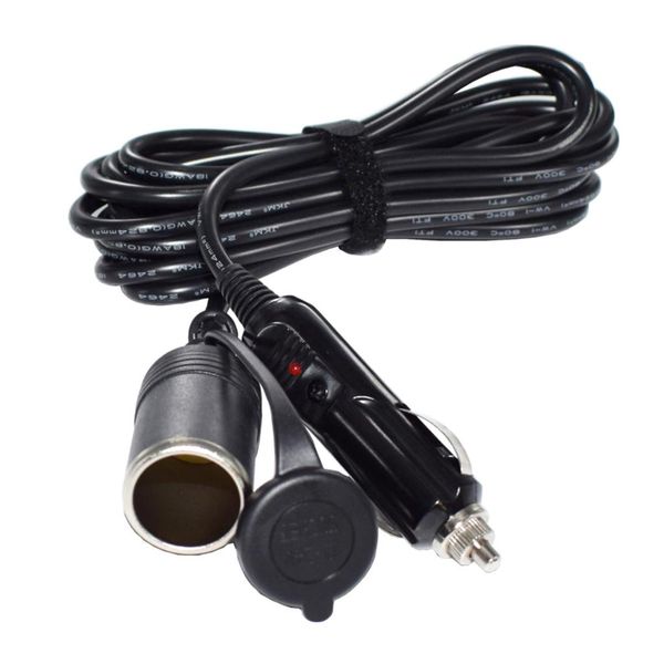 

3.6m 12-24v vehicle lighter extension power wire line fused plug