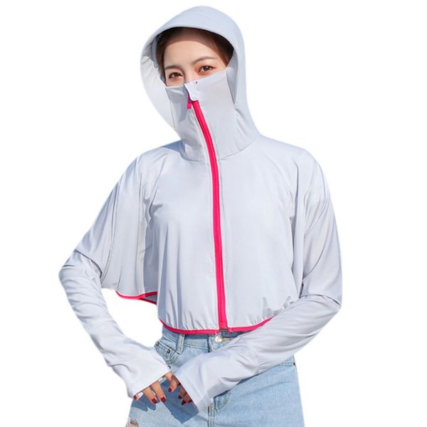 

sun protection outdoor riding driving zipper cover-up uv protection beach ice silk sun sportswear clothing
