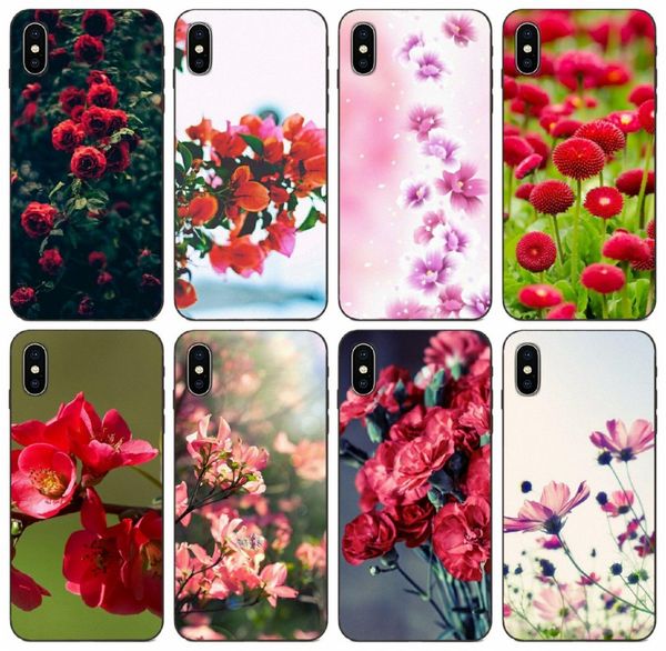 

tongtrade] red colorful flower spring girl case for apple iphone 11 pro max x xs 8s 7s 6s 5 4 samsung s3 s4 s5 huawei p10 lite htc u12 case