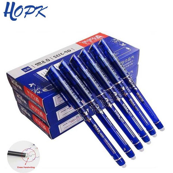 

3/6/12pcs/set erasable pen washable handle blue/black/red 0.5mm pens refill rod for office supplies student exam spare, Blue;orange