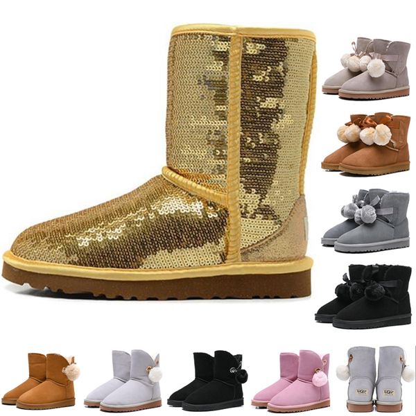 

2019 Hot WGG classic boots for women shoes blue color grey color gold color designer snow fur boot women ankle boots