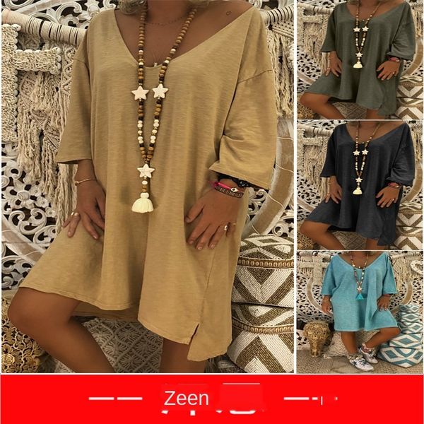 

женское дизайнерское платье с v-образным вырезом свободное спереди короткое сзади длинное платье, Black;gray