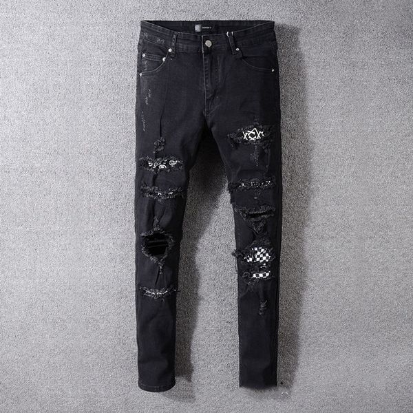 

2019 mens designer tracksuits brand fashion luxury designer men s clothing luxury designer mens jeans slim fit motorcycle men jogging pants, Blue