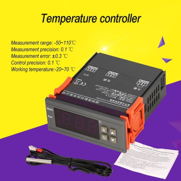 

mh1210w ac90-250v digital temperature thermostat regulator controller -50~110 c heating cooling control ntc sensor