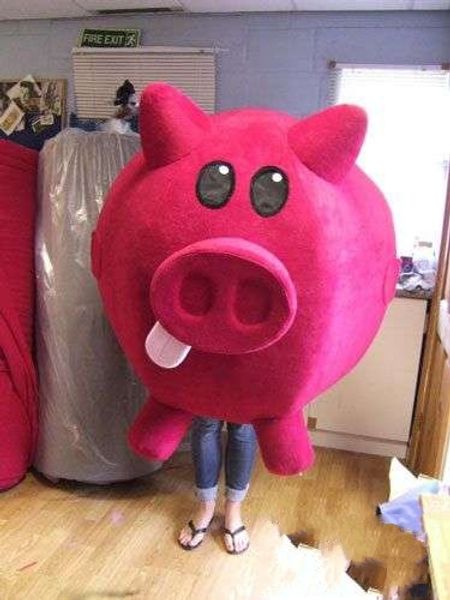 Pink pig mascot costume Personagem de Desenho Animado Traje Adulto Tamanho frete grátis