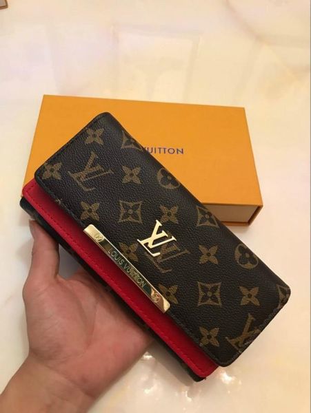 

бесплатная доставка оптовая красные днища леди длинный кошелек многоцветный портмоне держатель карты оригинальная коробка женщины классическ, Red;black