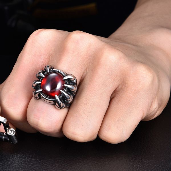 

men's ruby individual ring, Silver