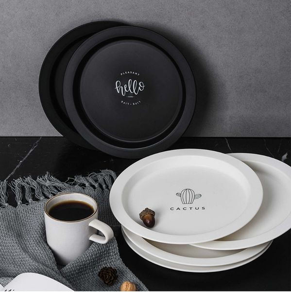 

modern simple and practical flat lunch bowl food candy tray tableware breakfast cake dessert plate nordic style