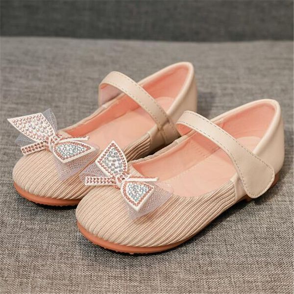 

new spring/autumn girls bow soft bottom non-slip princess shoes children breathable flats student kids toddler leather shoes 041, Black;grey