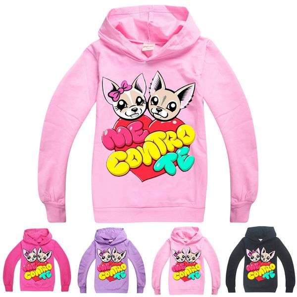 

me contro te cute dogs kids hoodies spring and autumn 4 colors 6-14t kids girls pullover hoodies sweatshirts kids designer clothes ss302, Black