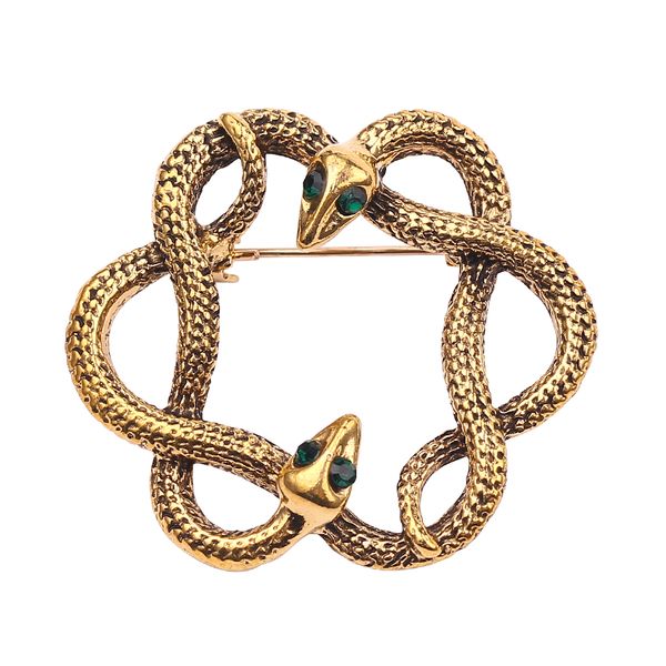 

симпатичные шпагат золотой змеи pin vintage воротник pins броши женщина ювелирных изделий ретро античное золото цвет костюма животных броши, Gray