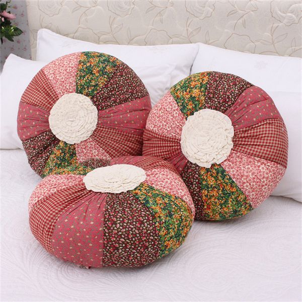 

48x48x10cm 100% cotton pink flower mermaid pumpkin dream butterfly happy summer princess cake embroidery girl pillow cushion