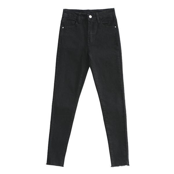 

skinny slim jeans for women vintage style black women's jeans female denim pencil pants stretch korean jeans for woman summer, Blue
