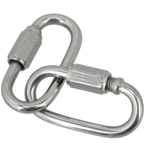 

5pcs m10 quick screw link chain fastener hook carabiner 304 stainless steel repair hiking camping quick link lock ring