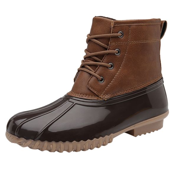 

women's boots plus velvet rain footwear lady's garden ready shoes booties large size color matching shell head botas mujer, Black