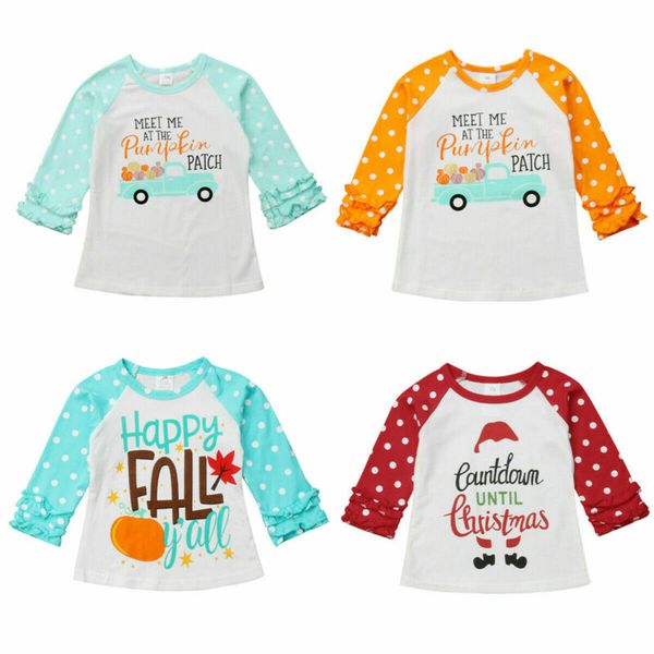 

2019 Toddler Halloween Cute Unicorn Kid Baby Girl Autumn Long Sleeve Blouse Tops Halloween Pumpkin T-Shirt Tee trend lovely New