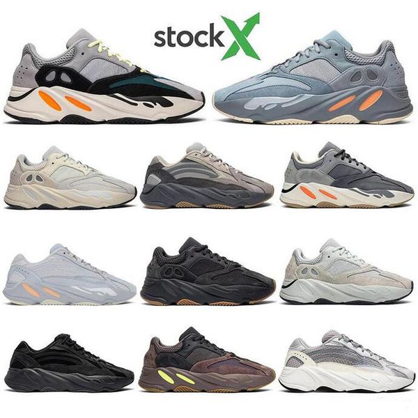 

новый 700 kanye west wave runner светоотражающая инерция carbon teal blue мужская дизайнерская обувь утилита черный статический магнит женск