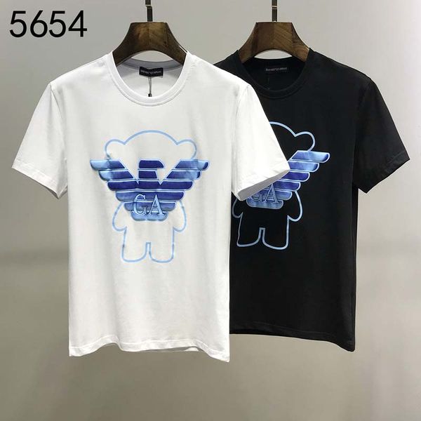 

2020ss весна и лето новый высококачественный хлопок печать с коротким рукавом круглый вырез панели футболка размер: -l-xl-xxl-xxxl sxi, White;black