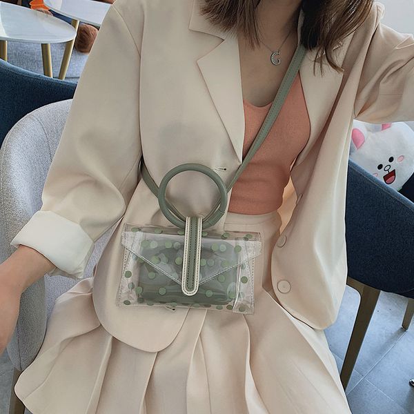 

2020 new shoulder bag women's korean version of the ring transparent fashion multifunctional mini messenger bag ladies