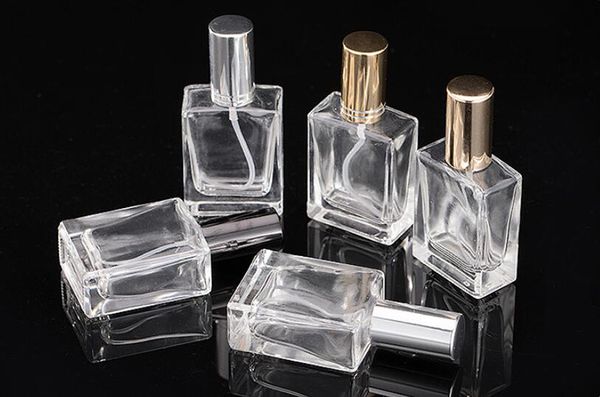 

empty 15ml clear glass square shaped perfume bottle 15ml glass vial refillable glass perfume spray bottle in stocks