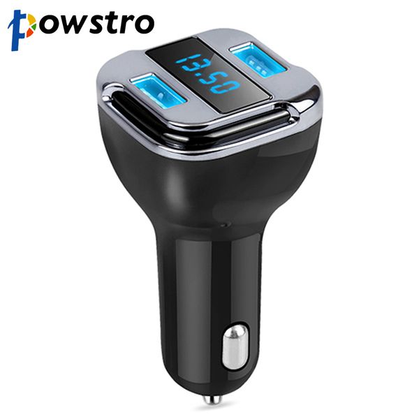 

powstro 4.2a dual usb car charger phone adpater with app gps car finder locator voltmeter current detect smart fast charging