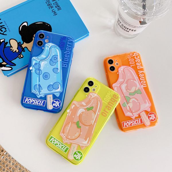 

good cute solid color ice cream phone case for iphone 11pro max case se xs max xr x 6 7 8 plus summer ice cream soft shockproof cover
