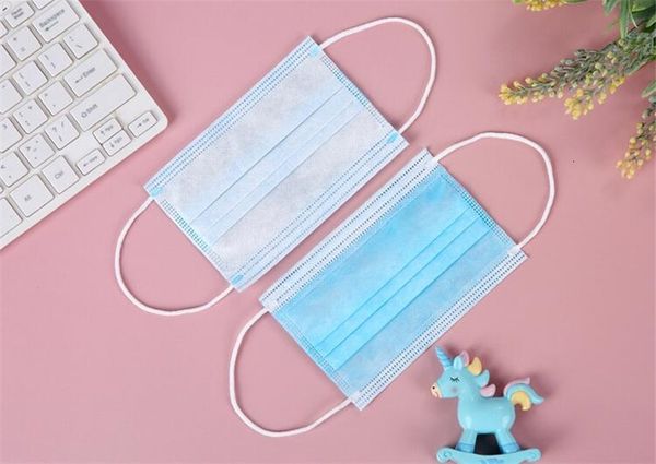 

dhl in stock 50 er face mouth blue 3 ply masks dust mask earloop non woven fabric prevent ex7k j4ow