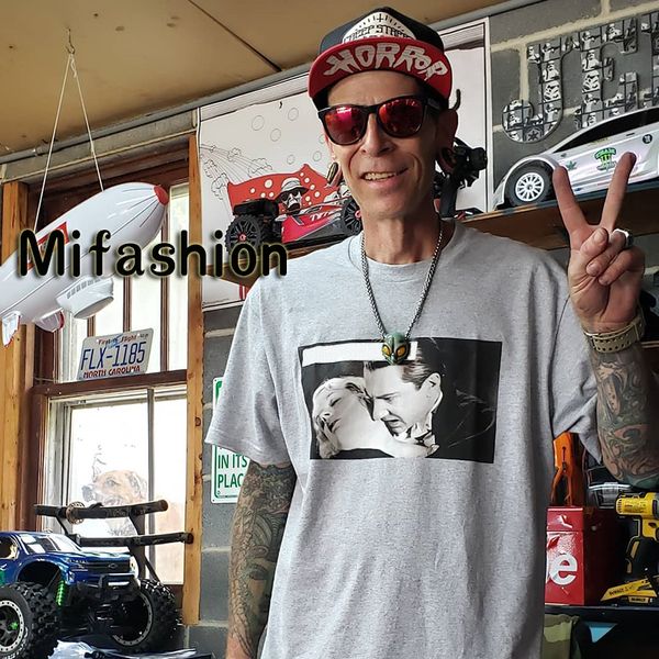 

19ss Hip Hop Summer Box Logo Bela Lugosi Tee Skateboard Mens designer Vampire Phone t shirt Women Street Luxury Casual Tshirt