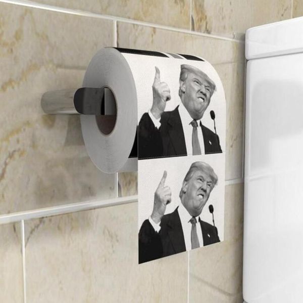 Trump-Toilettenpapier, Witz, Spaß, Papiertaschentuch, kreatives Badezimmer, lustiges Toilettenpapier, Präsident Donald Trump, Toilettenpapier, OOA7905