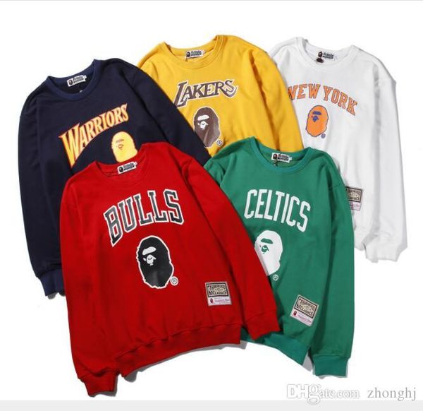 

autumn winter men women pullover cartoon print sweater hoodies men's casual loose hip hop pullover sweater, Black