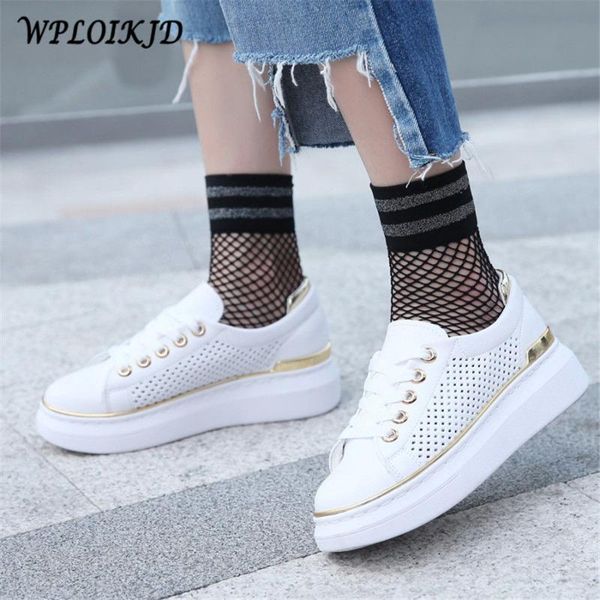 

wploikjd]europen fashion women black hollow fishnet socks black/white glitter stripes cool net socks harajuku funny sox