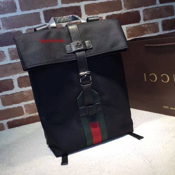 

2020 celebrity design letter embossed green belt black canvas leather backpack man woman 337075 canvas travel bag
