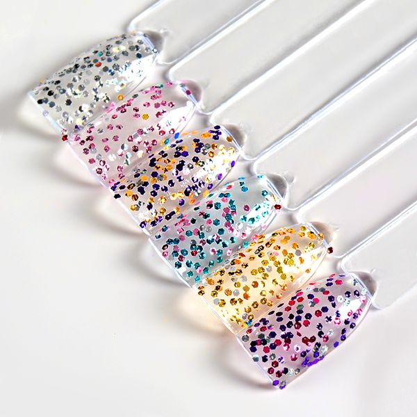 

t-tiao club 1 bottle holographic hexagon nail glitter sequins 1g laser 3d nail art decoration diy beauty tips, Silver;gold