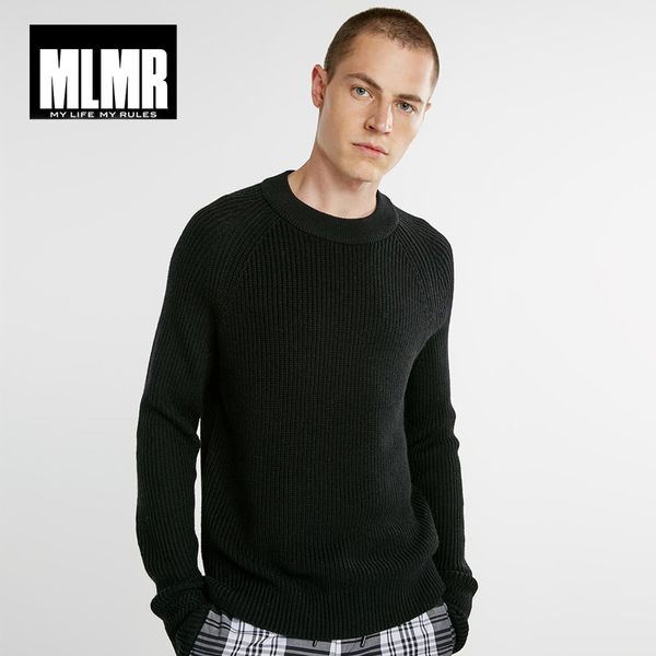 

mlmr men wool blended leisure knit sweater |218325502, White;black