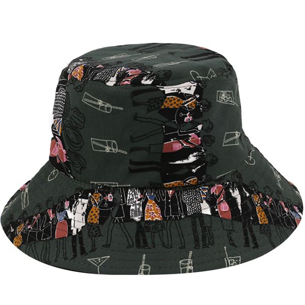 

autumn and winter double sides printed bucket hat fisherman hat outdoor travel sun cap hats for men and women 104