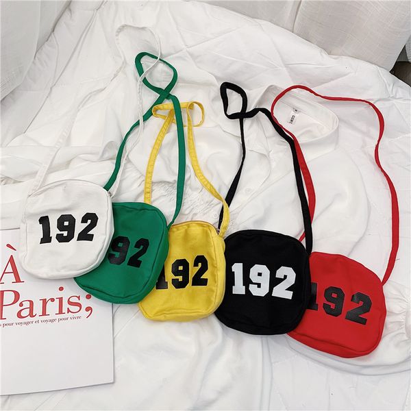 

2019 korean-style spring kid's messenger bag fashion with numbers canvas accessories casual versatile adorable baby shoulder bag