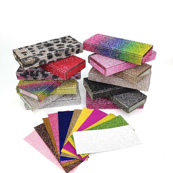

wholesale 25mm false eyelashes packaging empty lash case bling glitter eyelash box without eyelashes diamond lash box