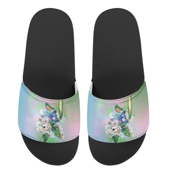 

custom cartoon beauty warrior image slippers summer men women casual fashion slides sandals outdoor non-slip beach shoes
