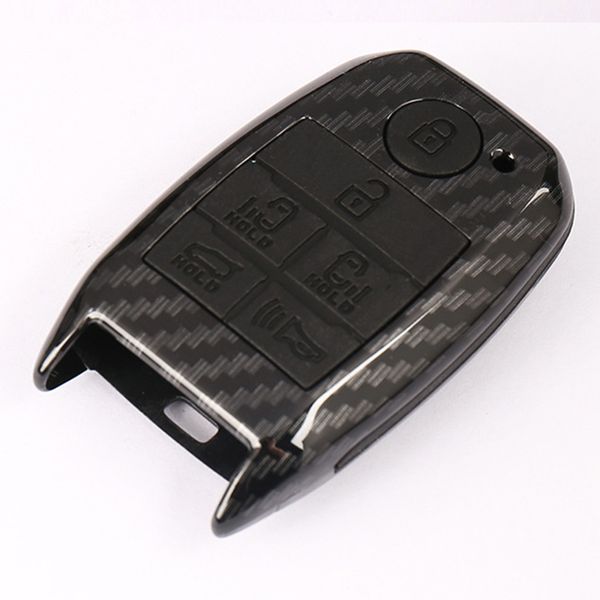 

carbon fiber abs 6button keyless entry smart key case cover for kia sedona/grand/carnival/sorento car styling l498