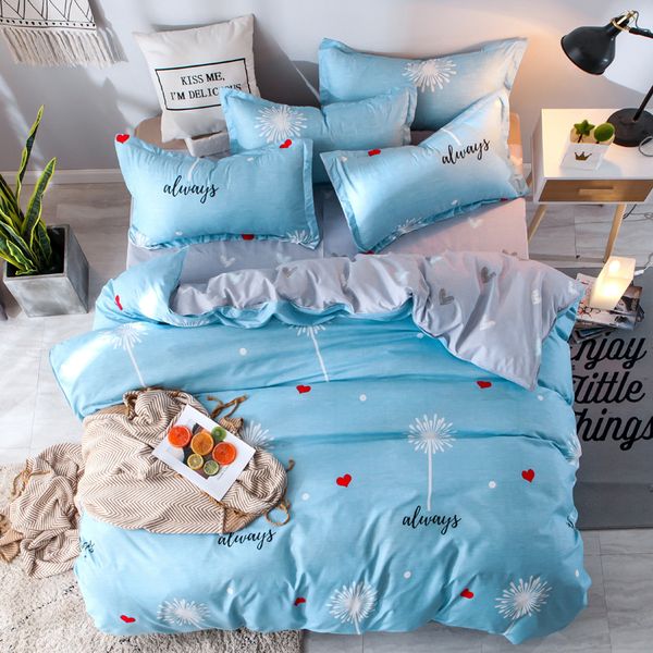 

new style beding set green leaves duvet cover quilt cover new pattern bed sheet pillow cases comfortable bedclothes home textile