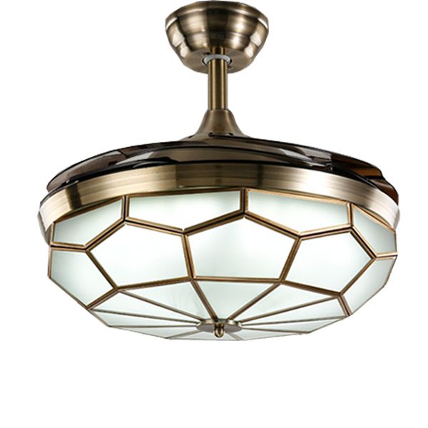 2019 42inch Ceiling Fan Chandeliers 36w Dimming Lights Remote Control Invisible Led Folding Ceiling Fan Lamp Dining Room 110v 220v From