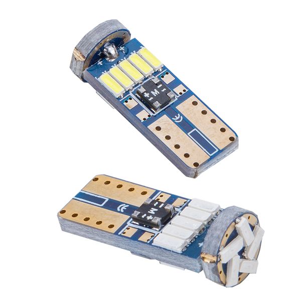

100pcs/lot t10 led w5w canbus t10 15led 3014smd no error 194 168 clearance lamps interior instrument light bulb plate lamp dc12v