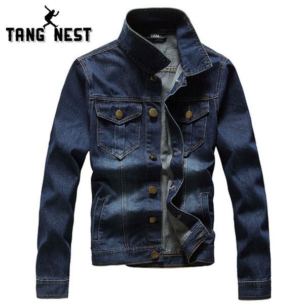 

solid denim jacket 2017 casual thin fitness men coat comfortable all-matched men jacket veste homme asian size mwj1676, Black;brown